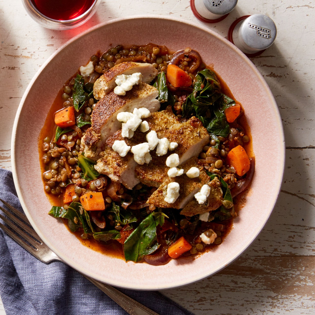 Tuscan Chicken & Green Lentil Stew